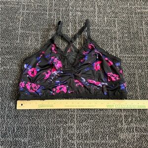 Torrid Black Lace Bralette Bra Unlined Wireless Sexy Floral  Size 3 3X
